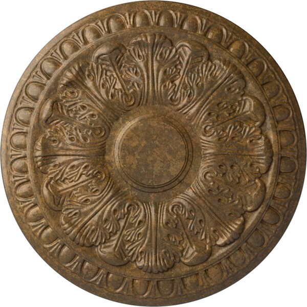 Ekena Millwork Colton Ceiling Medallion (Fits Canopies up to 4 3/4"), 15 3/4"OD x 1 1/2"P, Rubbed Bronze CM15CNRZS - main